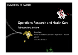 Operations Research and Health Care