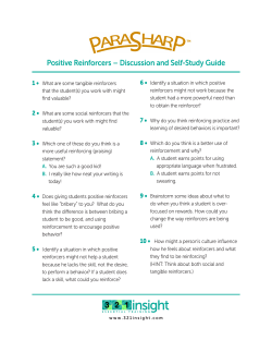 Positive Reinforcers &ndash; Discussion and Self-Study Guide