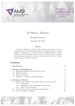 De Rham`s Theorem
