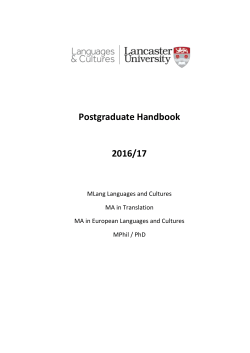 PG handbook - Lancaster University