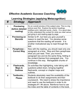 Effective Academic Success Coaching Learning Strategies