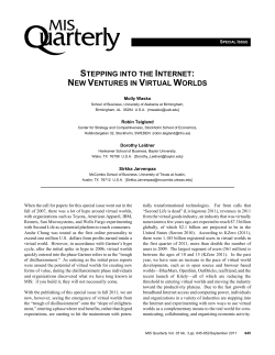 New Ventures in Virtual Worlds