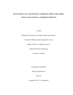 DEVELOPMENT OF A MECHANISTIC CORROSION MODEL FOR