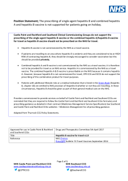 The prescribing of single agent hepatitis B and combined hepatitis A