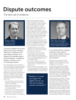 Dispute outcomes - Queensland Law Society