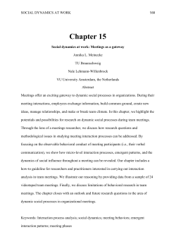 Chapter 15 Meinecke+L-W Social dynamics at