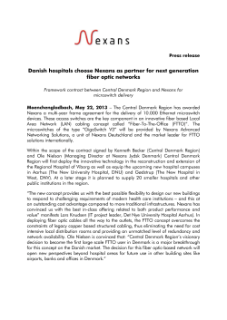 Danish hospitals choose Nexans as partner for next generation fiber
