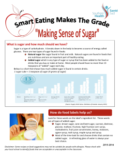 Make Sense of Sugar - Southern Health