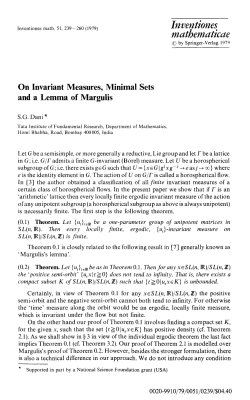 On invariant measures, minimal sets and a lemma of margulis