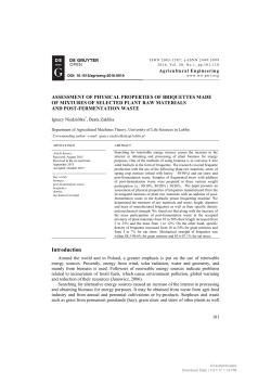 Assessment of physical properties of briquettes made of mixtures of