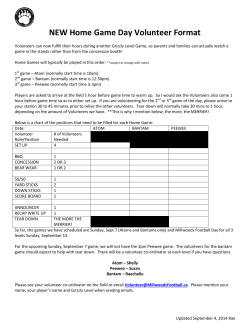 NEW Home Game Day Volunteer Format