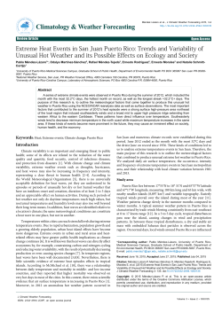 Extreme Heat Events in San Juan Puerto Rico