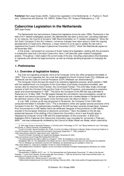 Cybercrime Legislation in the Netherlands