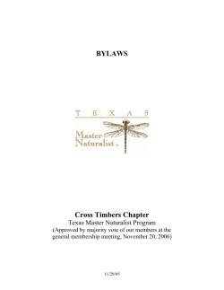 Bylaws of the [ ] Chapter of the Texas Master Naturalist Program
