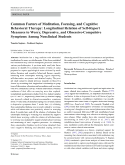 Common Factors of Meditation, Focusing, and Cognitive Behavioral