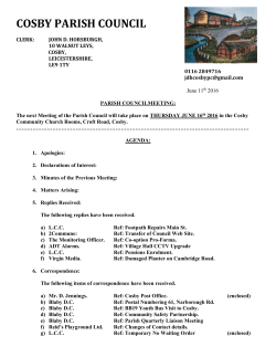 Agenda - July 2016 - Cosby Parish Council