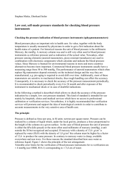 Low cost, self-made pressure standard for