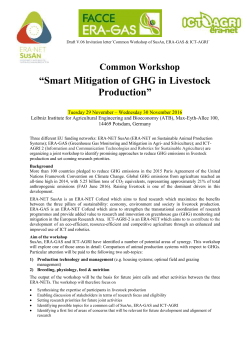 Common Workshop &ldquo;Smart Mitigation of GHG in Livestock Production&rdquo;
