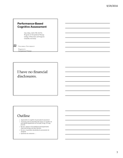 Performance Based Cognitive Assessment