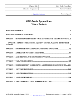 MAP Guide Appendices