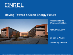 Transforming Our Energy Future – NREL`s View