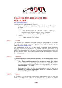charter for the use of the platform