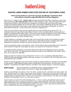 Hunter Lewis Named Executive Editor of Southern Living