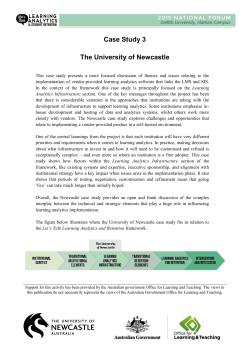 Case Study 3 The University of Newcastle