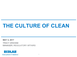 The Culture of Clean - Central Atlantic States Association of Food