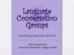 Language Conversation Groups - University of Hawaii Community