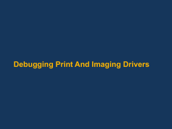 Debugging Print And Imaging Drivers