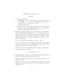 Mathematical Logic 13&ndash;14 Week 2 1. (a) Prove the following