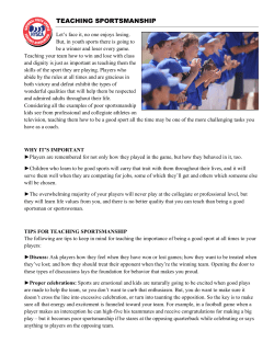 teaching sportsmanship - National Alliance for Youth Sports