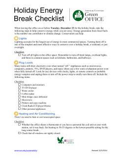 Holiday Energy Break Checklist