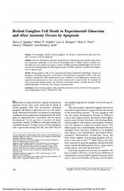Retinal ganglion cell death in experimental glaucoma and