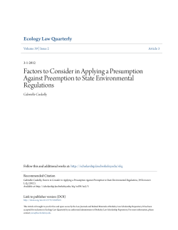 Factors to Consider in Applying a Presumption Against Preemption