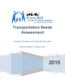 Final Report &ndash; Transportation Needs