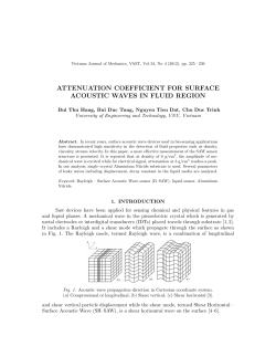 attenuation coefficient for surface acoustic waves in fluid region