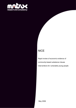 Substance misuse - consultation on the evidence: Economic