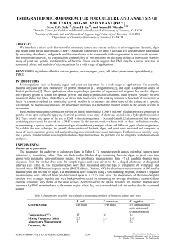 integrated microbioreactor for culture and analysis of bacteria, algae