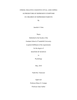 STRESS, NEGATIVE COGNITIVE STYLE, AND COPING AS