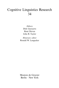 Cognitive Linguistics Research 34