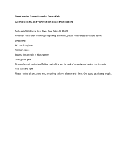 Directions for Games Played at Donna Klein