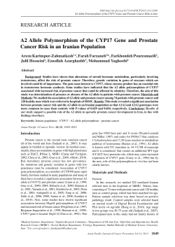 A2 Allele Polymorphism of the CYP17 Gene and Prostate Cancer