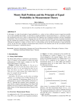Monty Hall Problem and the Principle of Equal Probability in