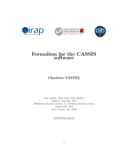 Formalism for the CASSIS software
