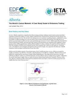 Alberta / The World`s Carbon Markets: A Case Study Guide to