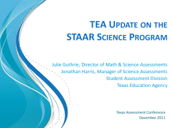 tea update on the staar science program