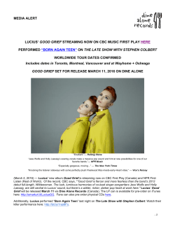 media alert lucius` good grief streaming now on cbc music first play