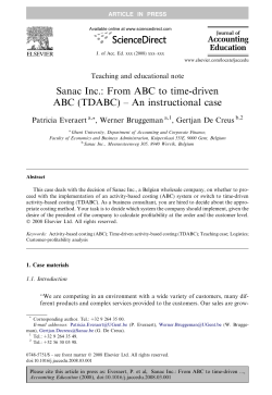 From ABC to time-driven ABC (TDABC)